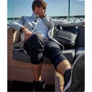 JOHN VARVATOS Zip Pocket Jogger Plaid Sweatpants M